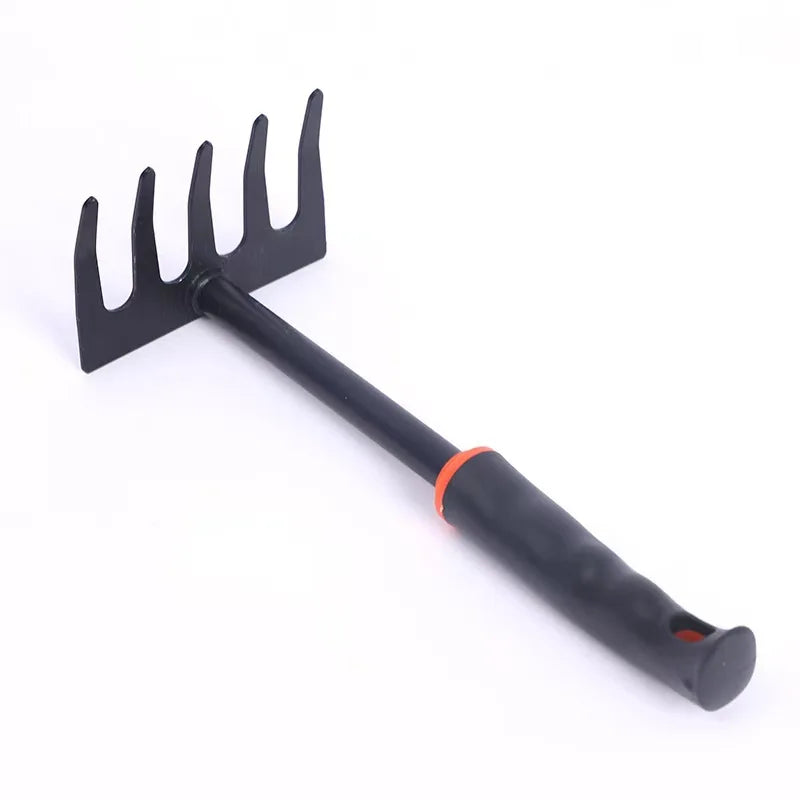 2-in-1 Gartenhacke und Handrechen aus Eisen, zum Lockern der Erde und Entfernen von Unkraut