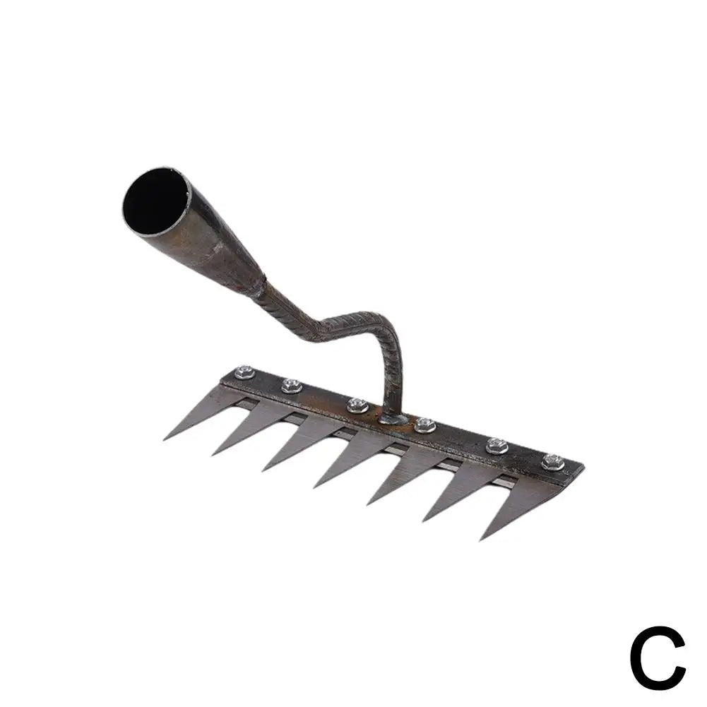 Handrechen aus Karbonstahl mit 5 bis 8 Zinken, Gartenrechen zum Lockern, Jäten und Reinigen von Beeten
