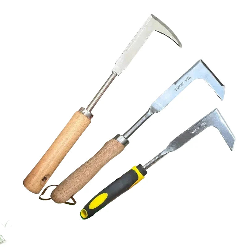 Fugenkratzer aus Edelstahl mit Holzgriff, Unkrautentferner für Pflasterfugen und Terrassen